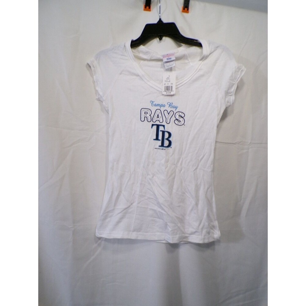 Campus Lifestyle Tampa Bay Rays Women's V Neck Rhinestone T Shirt S